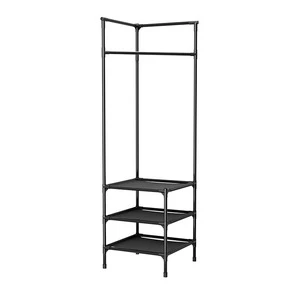 Simple Double-Tier Metal Coat Rack Multi-Layer Storage Shelf Indoor Living Room Suitable Bedroom Dormitory Household Clothes
