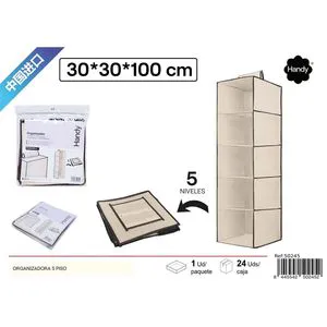 5-Tier Hanging Closet Organizer 30 X 30 X 100 cm Premium Storage Solution for Your Space