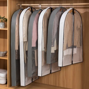 Waterproof Clothing Dust Cover Hanging Garment Storage Bag Non Woven Fabric Wardrobe Protector