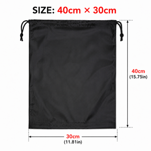 Black Polyester Drawstring Storage Bag With 12+ Compartments 15.7 X 11.8 In For Shoes Clothes & Travel