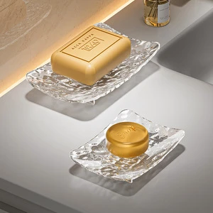 2025 Christmas Soap Box for Bathroom Glacier Patterned Soap Storage Rack for Bath & Toilet Supplies