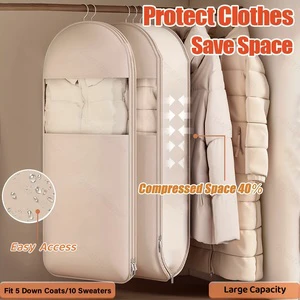 Clothing Dust-proof Bag Durable Gown Cover for Household Reusable Down Jacket Dust Cover Clothing Storage Bag Dress Cover 121