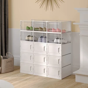 Stackable Transparent Plastic Storage Shoe Box for Sneakers and Clothing Organizer Accessory