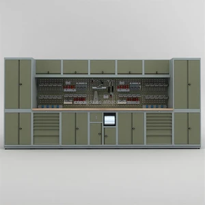 Customized Cheap Workshop Metal Garage Workbench With Drawers for Auto Repair Garage Car Tool Cabinet Module Workstation