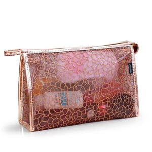 Fashion Women Nylon Mesh with Transparent PVC Makeup Toiletry Bag with Lace Hot Sale Travel Toilet Wash Bag for Lady Gift LOGO