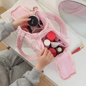 Toilet Bag - Simple, Lightweight, Large-sized, Wide-opening Toilet Bag, Fluffy Makeup Bag Storage Bag, Travel Handbag