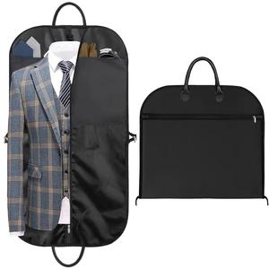 Best Selling Custom Logo Plain Black Minimalist Foldable Dustproof Suit Cover Garment Bag Polyester for Online Retailers