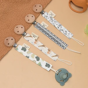 Animal Fabric Pacifier Clip Safe Cotton Baby Infant Cloth Pacifier Chain Clip Holder Nipple Rope Baby Pacifier Clips