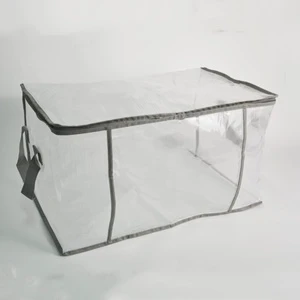 PVC Clear Clothes Storage Bag Organizer, Transparent Moving Totes with Reinforced Handle Sturdy Zipper Comforter Blanket Bag