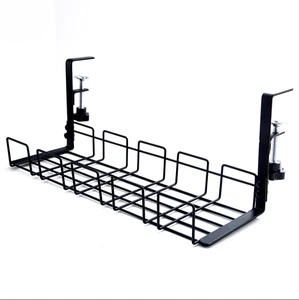 No Drill Steel Under Desk Wire Cable Management Tray Rack Organizers Metal Socket Storage Basket