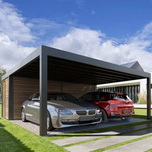 6 X 12 M Aluminium Louvered Pergola Waterproof LED Carports For Car Parking
