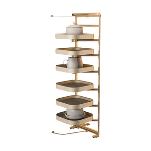 Heavy Duty Aluminum Rotating Baskets Rack Modular Kitchen Pantry Cabinet Organizer Storage System in Cabinets Save Space