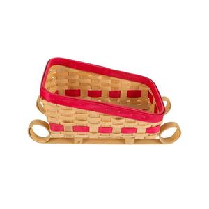 New Design Eco-Friendly Natural Bamboo Sleigh Basket for Christmas Decoration Storage Flower Candy Handwicker Lavihexco Brand