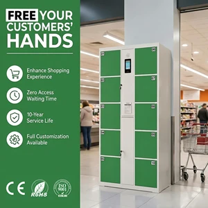 Smart Storage Locker Cabinet with RFID Touchscreen Keyless Entry Payment Option for Mall Unattended Custom Colors Assembled