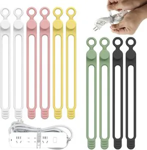 Silicone Phone Charging Cable Winder Ties Cord Organizer for Bundling and Fastening Cable Cords Wires