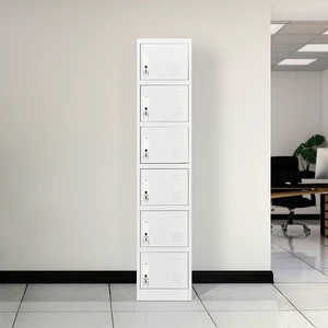 Student Locker Cabinet Metal Steel Key Lock Storage 6 Compartments Eco-Friendly Waterproof