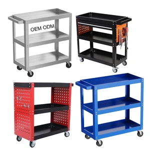 Workshop Professional Heavy Duty Roller Tool Cabinet with Lockable Drawers and Side Tray for Garage Metal Storage