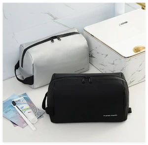 Toilet Bag for Storing Toiletries-Large Capacity Waterproof Travel Bag Fashion Style Simple Pattern Letterpress Printed Bag