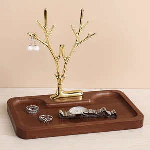 Entryway Key Holder Creative Hook Rack Home Decoration Housewarming Storage Box Living Room Desktop Storage Tray Deer Base Iron
