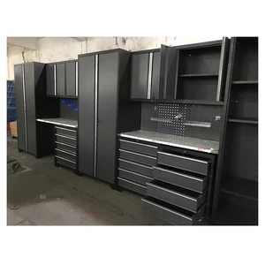 Heavy-duty Customizable Garage Workbench High-texture Grain Powder Spray Surface Treatment Steel Plate Tool Storage Cabinet