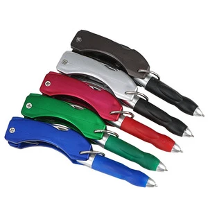 P4958 Ballpoint Pen Custom 2-in-1 Folded Plastic Nail Clipper Keychain 1.0mm Writing Width For Office Advertising Ball Pen