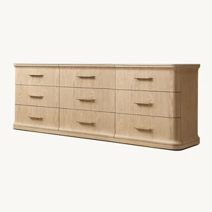 Modern Solid Wood 9-Drawer Chest of Drawers for Bedroom and Living Room