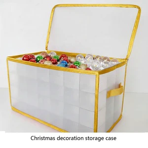 Christmas Ornament Storage Box for Holiday Decoration Clothing Shoes Adjustable Dividers 112 Compartments Waterproof Square