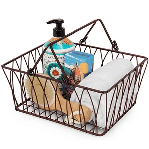 Iron Wire Cloth Fruit Storage Basket for Bath Kitchen