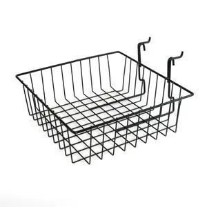 Metal Wire Hanging Basket for Slatwal/Gridwall or Pegboard Chrome Baskets/ Wire Basket for Balls