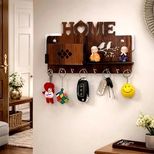 Premium Wooden Wall Mounted Key Holder Rustic Entryway Organizer Durable Hooks Home Decor Housewarming Gift Storage Rack