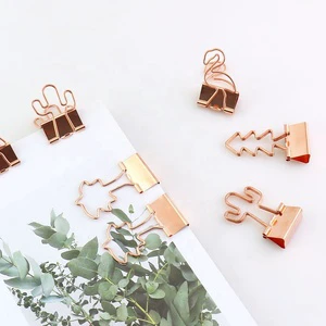 Custom Rose Gold Binder Clip Shaped Binder Clip