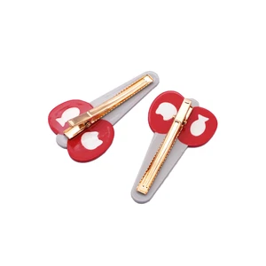 CANYUAN 7.2cm Mini Ladies Hairpins Creative Design Gray Red Hair Accessories With Cute Cartoon Acetate Splicing Scissors