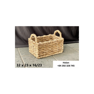 Elegant Vintage Style Handwoven Water Hyacinth Storage Basket Box Eco Friendly Handmade Craft from Vietnam