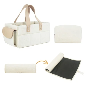 Teddy Velvet Diaper Bag Cushion Makeup Bag Set Portable Tote Bag Newborn Essential Items