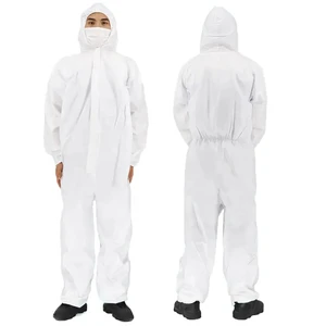 Dust-Proof Painting Disposable Coveralls - Lightweight with Attached Hood & Elastic Cuffs - Ideal for Construction