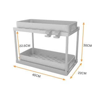 Manufacturer 2 Tier Abs Pull Out for Cabinet Slide Out Spice Cabinet Organizers Under Sink Organizers for Kitchen Storage