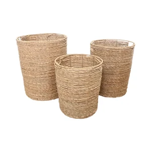 Save Space Foldable Household Organization Weaving Rattan Sundries Storage Laundry Woven Basket