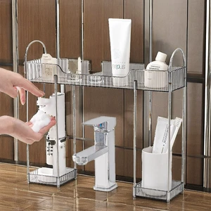 Sustainable Double Tier Plastic Wall Mounted Folding Rack for Bathroom Storage