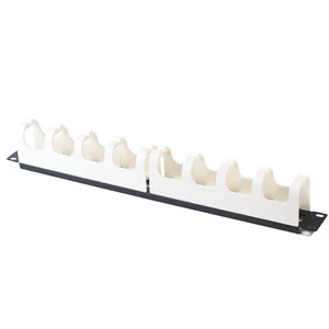 19 Inch 1U, 110 Type Horizontal Fishbone Rack Mount Plastic Cable Management