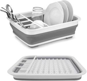 Collapsible Plastic Eco-Friendly Drying Dish Storage Rack Dish Drainer Kitchen Counter RV Campers Portable Organize