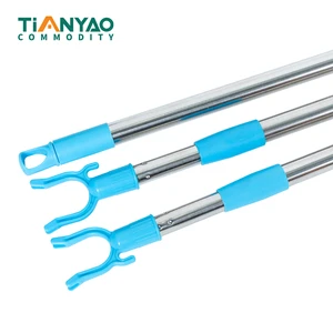 Tianyao TY-PCH08 Telescopic Iron Coated Stainless Steel Clothes Hanger Fork Hanging Rod Adjustable Length Clothing Organizer PP