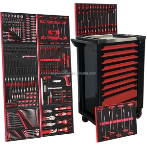 10-Drawer Roller Cabinet Tool Trolley Heavy Duty Industrial Steel Storage With 359PCS Top-Quality Tools For Garage Workshop