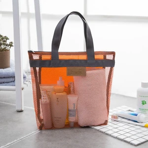 New Listing Toiletry Wash Bag Travel Organizer Makeup Storage Bag Embossed Logo Tote Toilet Mesh Beach Bag Eco