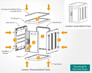 Three Tier Nine Large Size ABS Plastic Waterproof Rust-Proof Easy Assemble Locker Cabinet
