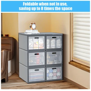 Authentic 3 Layer Shoe Storage Organizer 30 Seconds No Tools Assembly Foldable Fabric Plastic Shoe Box Stackable Dustproof