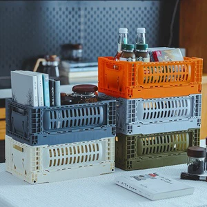 Foldable Eco-Friendly BPA Free Stackable Storage Basket Desktop Organizer Household Sundry Sorting Box Plastic Turnover Boxes