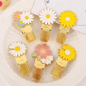 Spring Floral Metal Clip Pins Daisy Flower Design Office Stationery Notebook Accessories Daisy Durable Clip