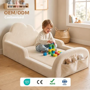 Portable Folding Toddler Floor Bed Low Profile Foam Kids Bed With Removable Washable Cover Safety Rail Bumper Mat