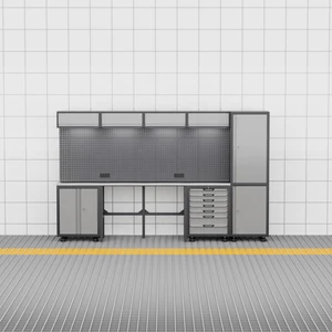 Durable Cold Rolled Steel Garage Storage Cabinet with 500kg Load Capacity OEM Available Modular Design Tool Cabinet & Workbench