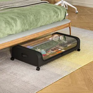 Large Capacity 600D Oxford Cloth Underbed Clothes and Shoes Storage Box with Wheels